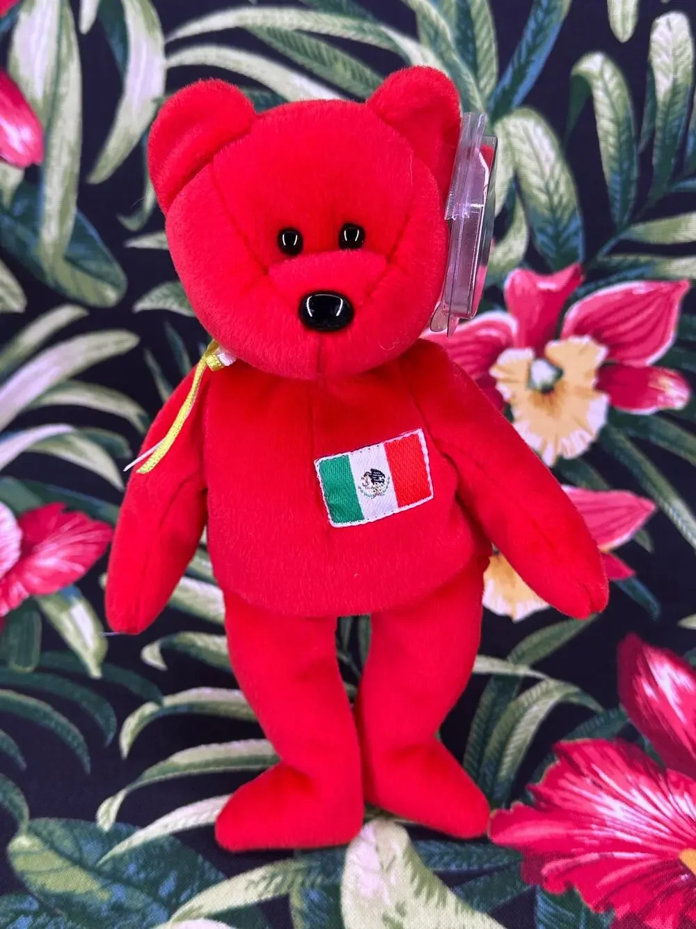 Vintage 1999 Red Ty Beanie Babies Osito Mexico ReflectiveTag